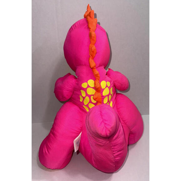 Vintage 1992 Fisher Price Puffalumps Dino Hot Pink T-Rex Dinosaur Plush - Picture 5 of 10